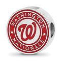 SS/Rh-p Major League Baseball LogoArt Washington Nationals Enamel Bead