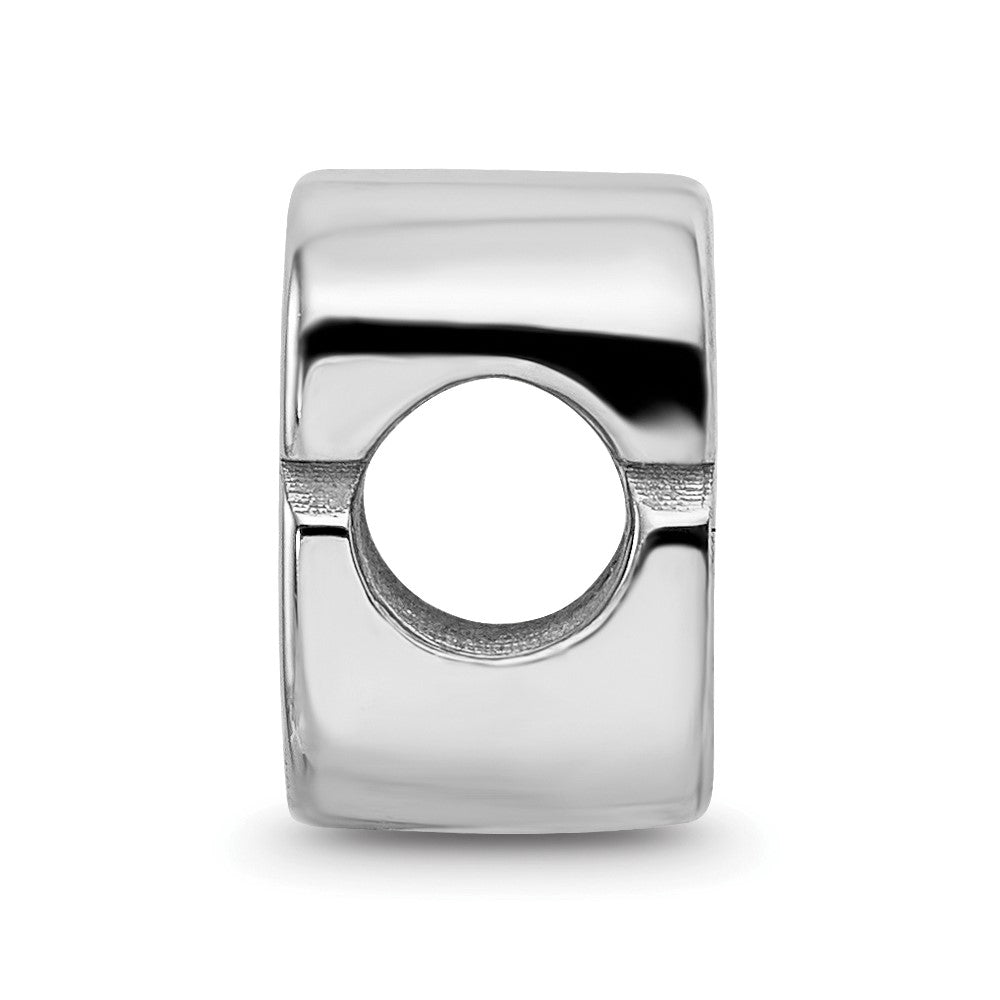 Sterling Silver Rhodium-plated LogoArt North Carolina State University N-C-S Enameled Logo Bead