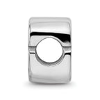 Sterling Silver Rhodium-plated LogoArt North Carolina State University N-C-S Enameled Logo Bead