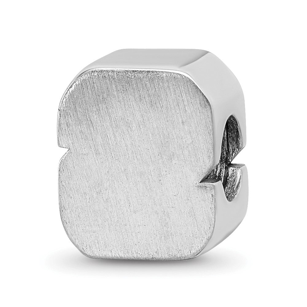 Sterling Silver Rhodium-plated LogoArt North Carolina State University N-C-S Enameled Logo Bead