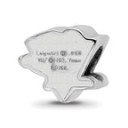 Sterling Silver Rhodium-plated NHL LogoArt Pittsburgh Penguins Logo Enameled Bead