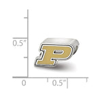 Sterling Silver Rhodium-plated LogoArt Purdue University Letter P Enameled Logo Bead
