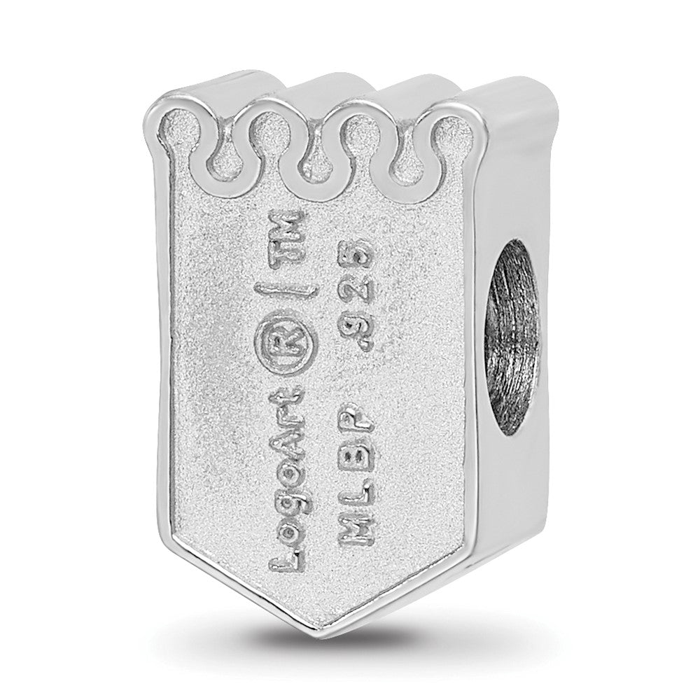Sterling Silver Rhodium Plated Major League Baseball LogoArt Kansas City Royals Enamel Bead
