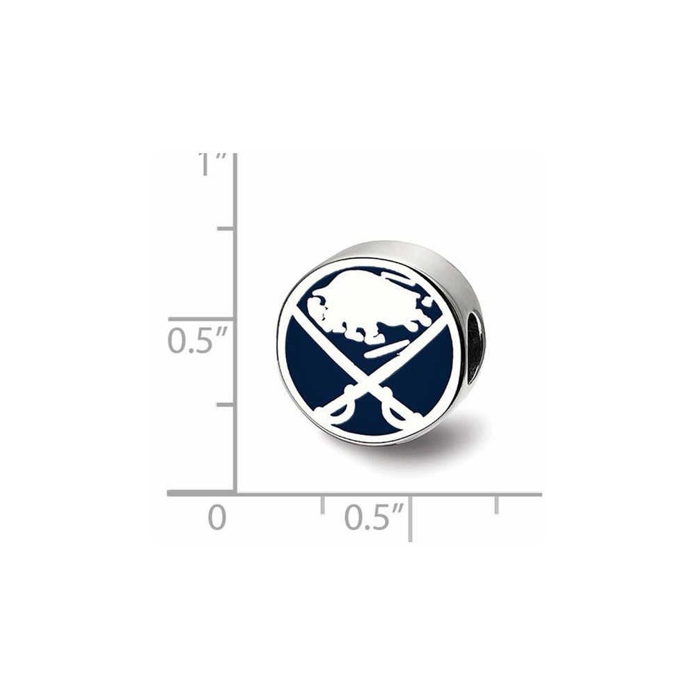 Sterling Silver NHL LogoArt Buffalo Sabres Enameled Bead