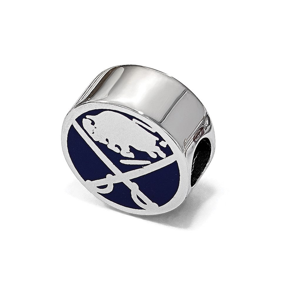 Sterling Silver NHL LogoArt Buffalo Sabres Enameled Bead