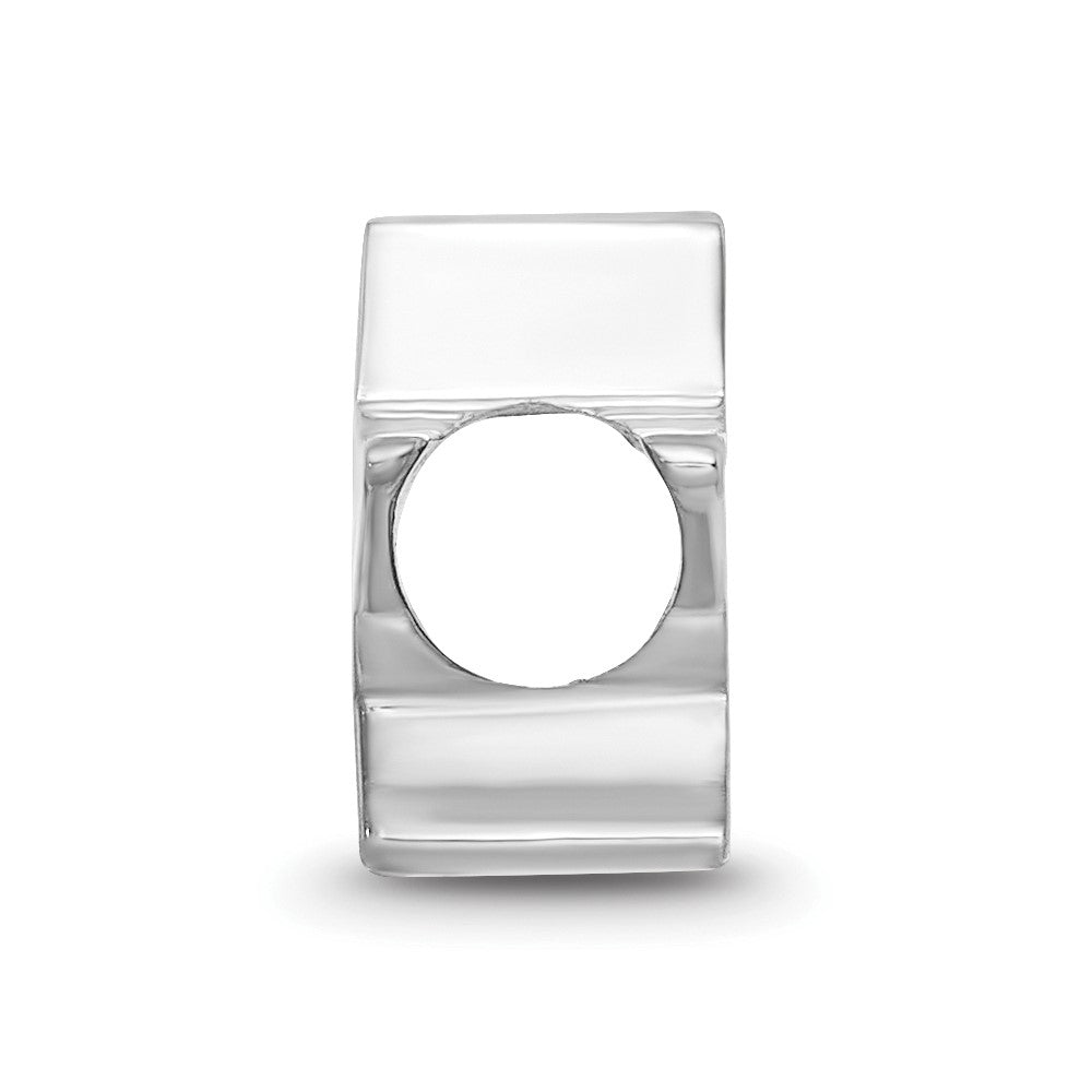 Sterling Silver Rhodium-plated NHL LogoArt Dallas Stars Enameled Bead