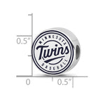 Sterling Silver Rhodium Plated Major League Baseball LogoArt Minnesota Twins Enamel Bead