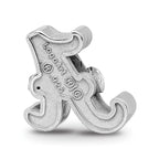 Sterling Silver Rhodium-plated LogoArt University of Alabama Letter A Enameled Bead