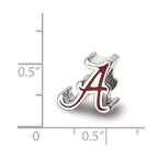 Sterling Silver Rhodium-plated LogoArt University of Alabama Letter A Enameled Bead