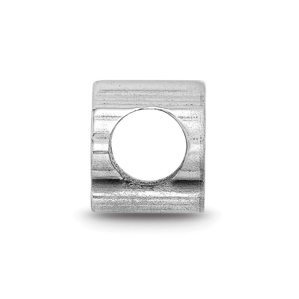 Sterling Silver Rhodium-plated LogoArt University of California Berkeley Bear Enameled Bead