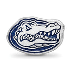 Sterling Silver Rhodium-plated LogoArt University of Florida Gator Enameled Logo Bead