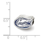 Sterling Silver Rhodium-plated LogoArt University of Florida Gator Enameled Logo Bead