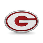 Sterling Silver Rhodium-plated LogoArt University of Georgia Letter G Enameled Logo Bead