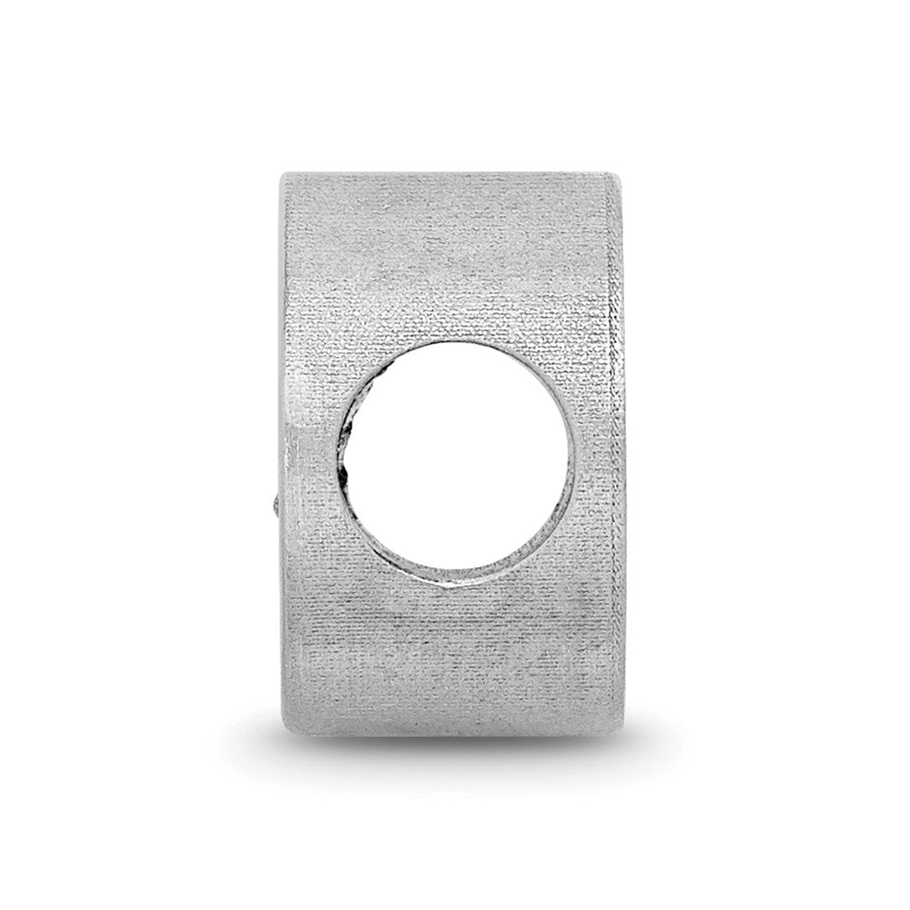 Sterling Silver Rhodium-plated LogoArt The University of Iowa Hawk Enameled 1-sided Bead