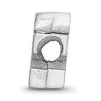 Sterling Silver Rhodium-plated LogoArt University of Kentucky U-K Enameled Logo Bead