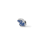 Sterling Silver Rhodium-plated LogoArt The University of Kansas Jayhawk Enameled Logo Bead
