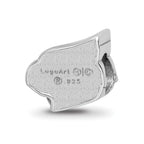 Sterling Silver Rhodium-plated LogoArt University of Louisville Cardinal Enameled Logo Bead