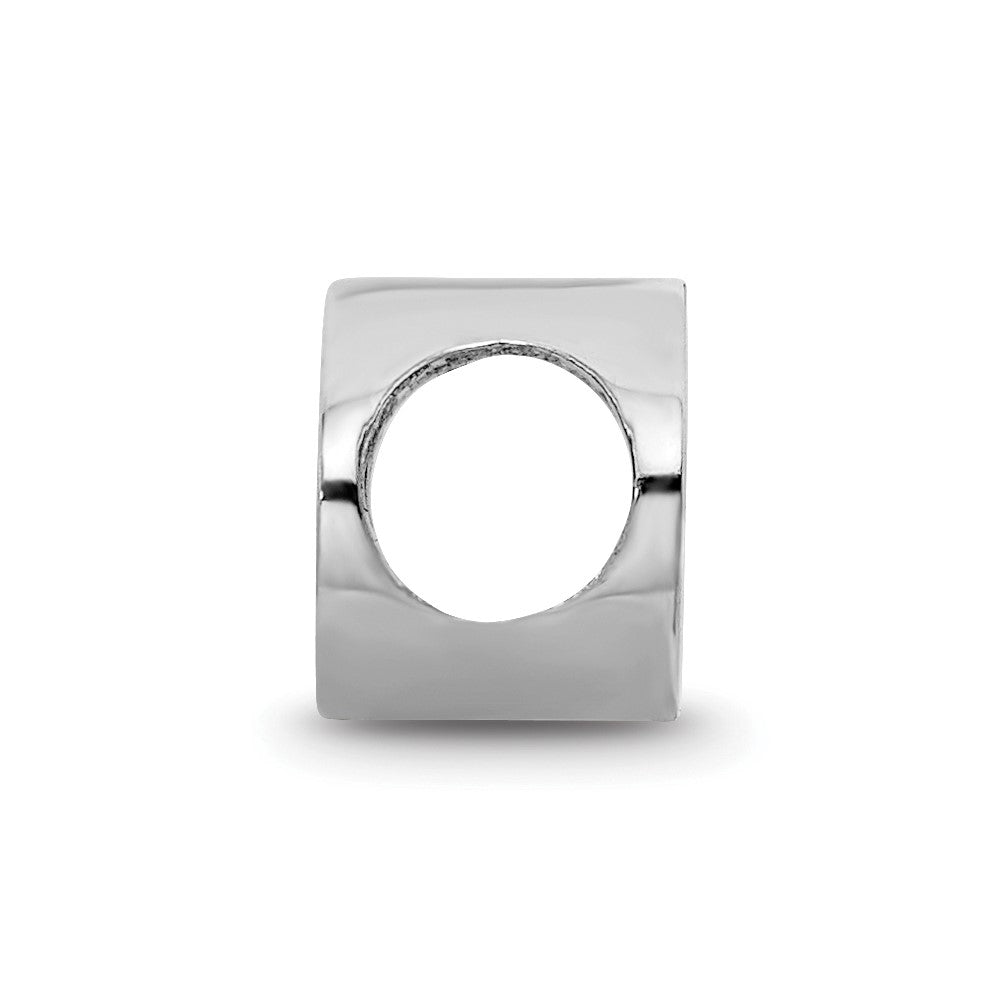 Sterling Silver Rhodium-plated LogoArt University of Mississippi Ole Miss Oval Enameled Bead