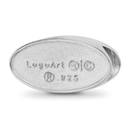Sterling Silver Rhodium-plated LogoArt University of Mississippi Ole Miss Oval Enameled Bead