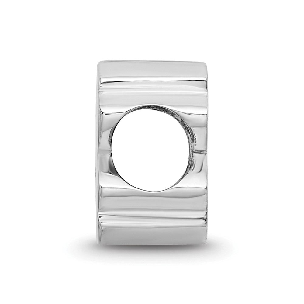 Sterling Silver Rhodium-plated LogoArt University of North Carolina N-C 1-sided Enameled Bead
