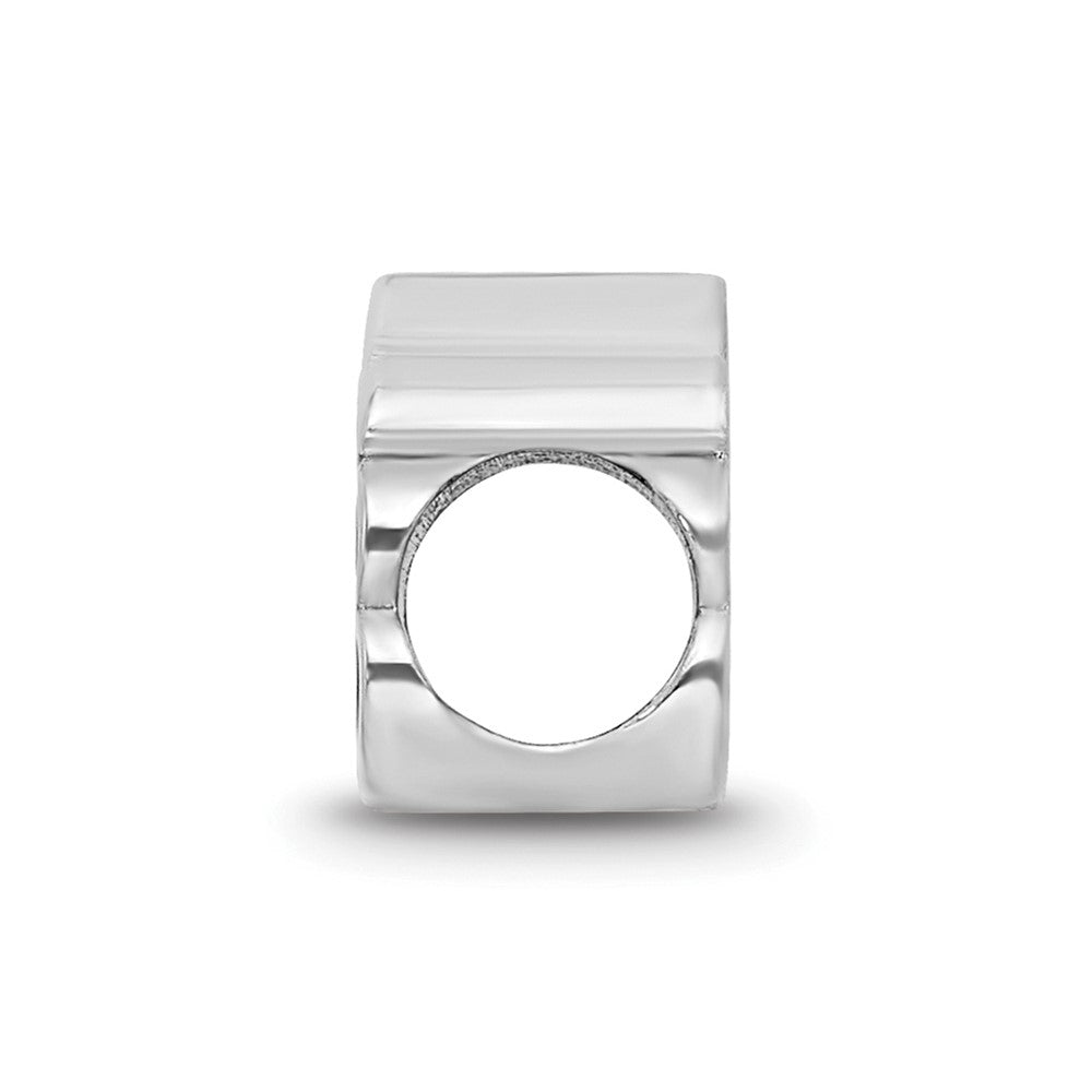 Sterling Silver Rhodium-plated LogoArt University of Pittsburgh Pitt Script Enameled Logo Bead