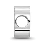 Sterling Silver Rhodium-plated LogoArt University of South Dakota S-D Pawprint Enameled Bead
