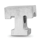 Sterling Silver Rhodium-plated LogoArt University of Tennessee Letter T Enameled Bead
