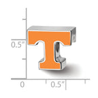 Sterling Silver Rhodium-plated LogoArt University of Tennessee Letter T Enameled Bead