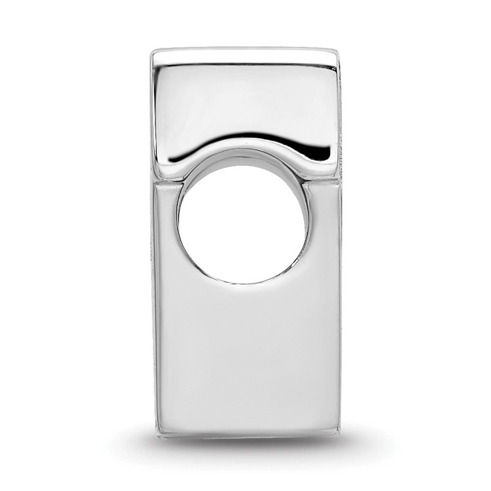 Sterling Silver Rhodium-plated LogoArt University of Virginia Block V Enameled Logo Bead