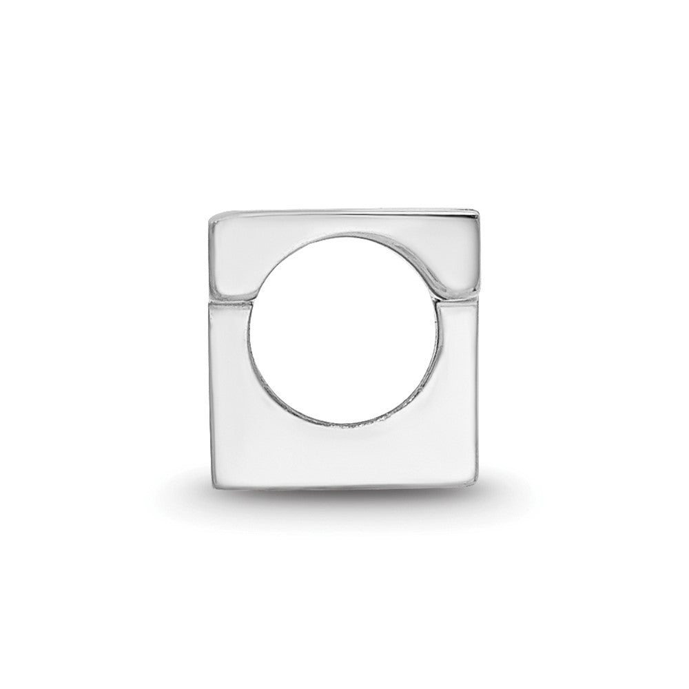 Sterling Silver Rhodium-plated LogoArt Virginia Tech V-T Enameled Logo Bead