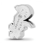 Sterling Silver Rhodium Plated Major League Baseball LogoArt Chicago White Sox Enameled Bead