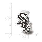 Sterling Silver Rhodium Plated Major League Baseball LogoArt Chicago White Sox Enameled Bead