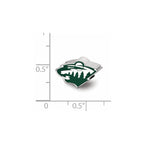 Sterling Silver NHL LogoArt Minnesota Wild Enameled Logo Bead