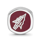 Sterling Silver Florida State University Cushion Shaped Enameled Bead