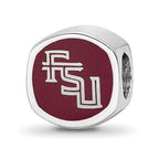 Sterling Silver Florida State University Cushion Shaped Enameled Bead