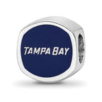 Sterling Silver NHL LogoArt Tampa Bay Lightning Cushion Shaped Enameled Logo Bead