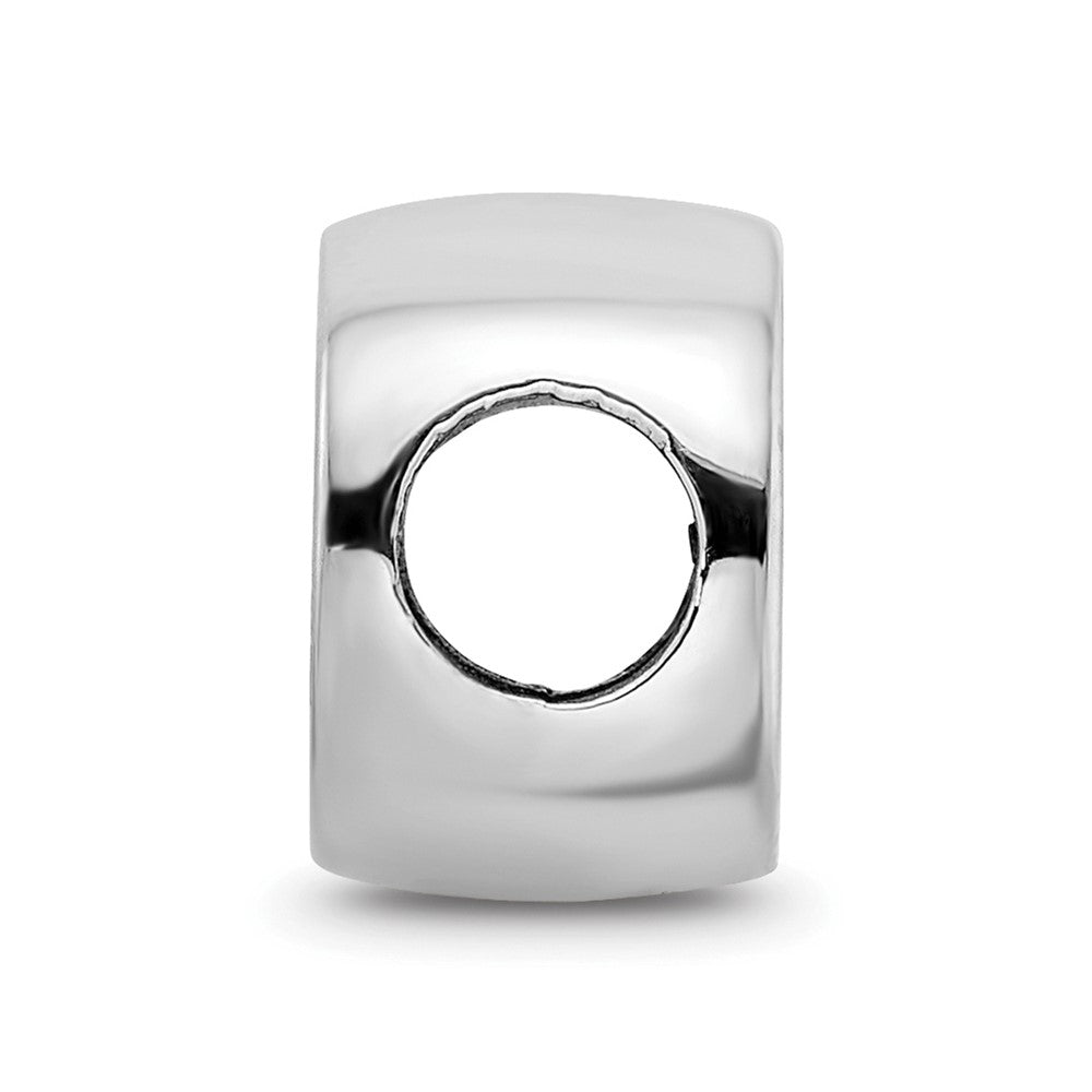 Sterling Silver Rhodium-plated LogoArt Michigan State University Enameled Double Logo Bead