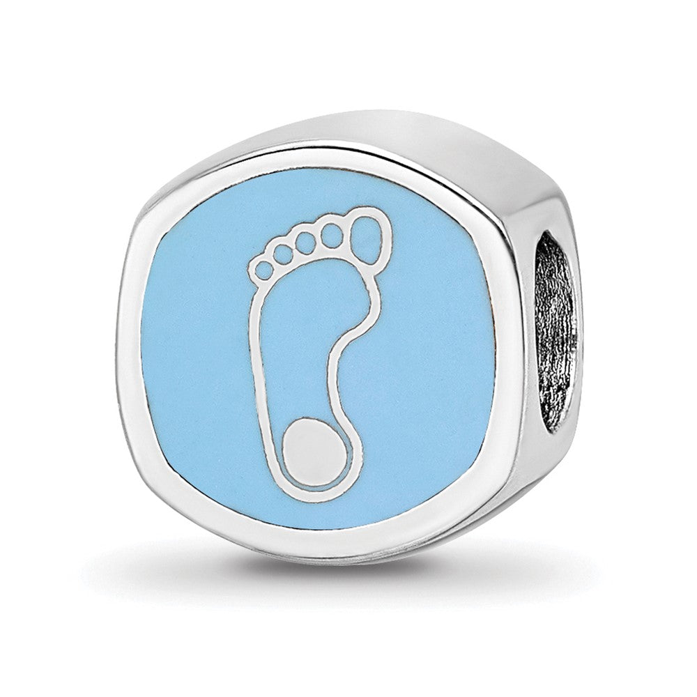 Sterling Silver Rhodium-plated LogoArt University Of North Carolina Double Logo Enameled Bead
