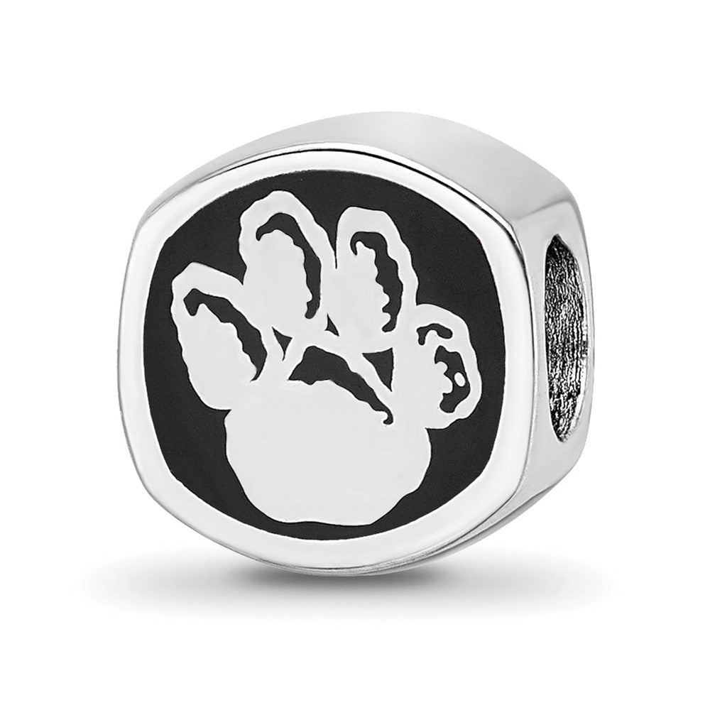 Sterling Silver Rhodium-plated LogoArt University of Pittsburgh Enameled Double Logo Bead