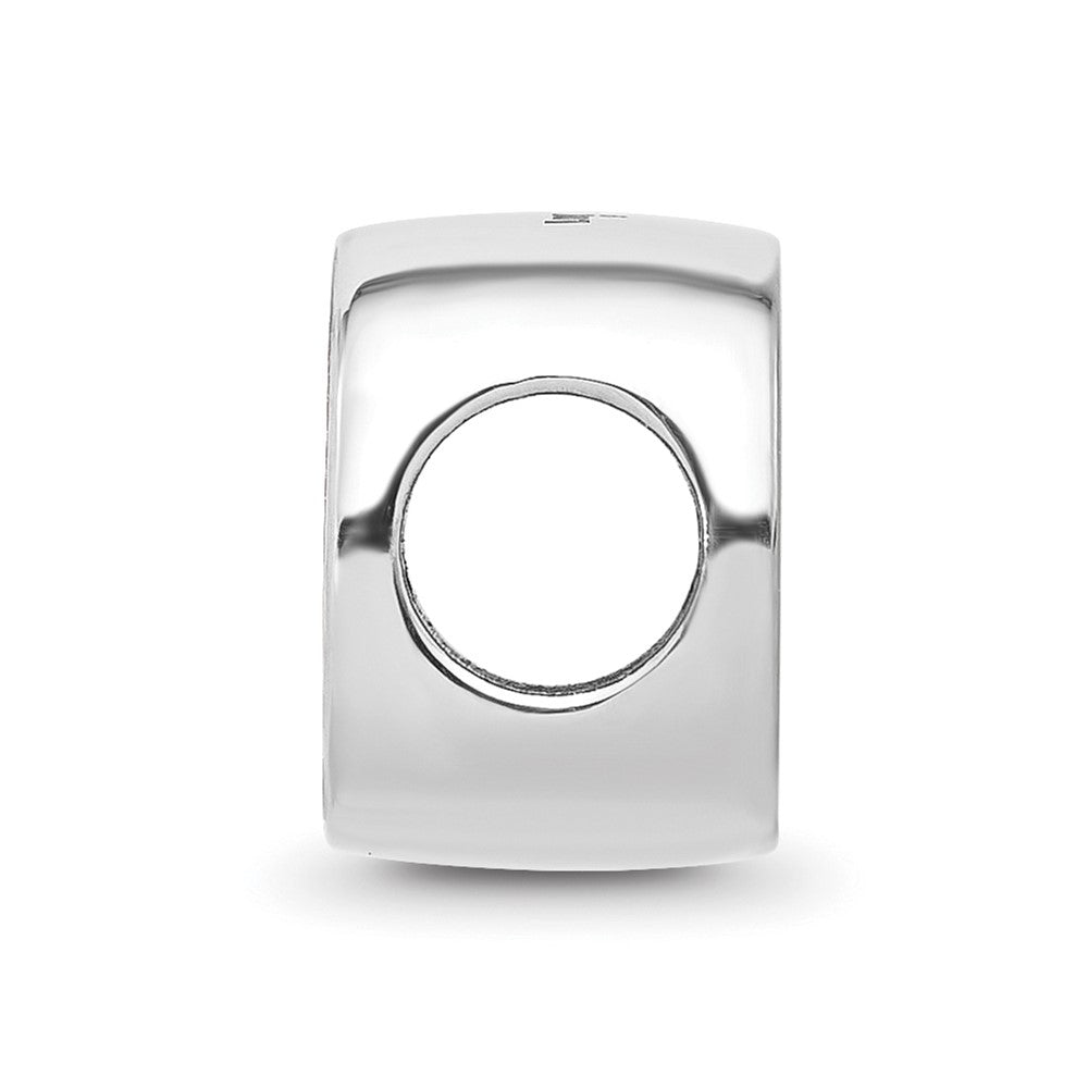 Sterling Silver Rhodium-plated LogoArt University of Virginia Double Logo Enameled Bead