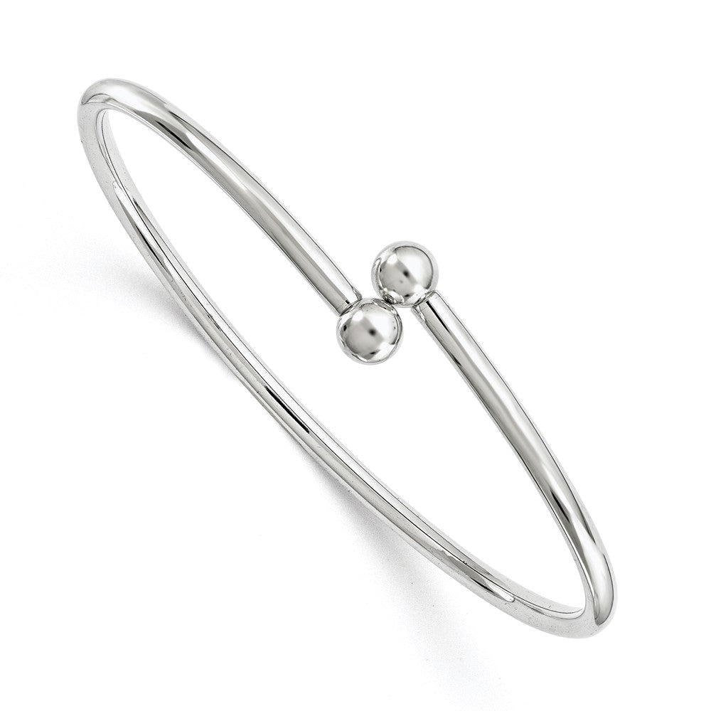 Sterling Silver Flexible w/6.0mm Threaded Ball Bangle