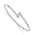 Sterling Silver Flexible w/6.0mm Threaded Ball Bangle