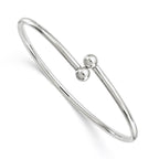 Sterling Silver Flexible w/6.0mm Threaded Ball Bangle