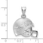 Sterling Silver Rhodium-plated LogoArt Florida State University Arrow Domed Football Helmet Pendant