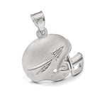 Sterling Silver Rhodium-plated LogoArt Florida State University Arrow Domed Football Helmet Pendant