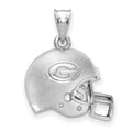 Sterling Silver Rhodium-plated LogoArt University of Georgia Letter G Domed Football Helmet Pendant