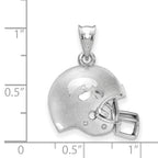 Sterling Silver Rhodium-plated LogoArt The University of Iowa Domed Football Helmet Pendant