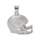 Sterling Silver Rhodium-plated LogoArt University of Kentucky Domed U-K Football Helmet Pendant