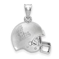 Sterling Silver Rhodium-plated LogoArt University of Mississippi Ole Miss Domed Football Helmet Pendant
