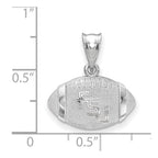Sterling Silver Rhodium-plated LogoArt Florida State University F-S-U Domed Football Pendant